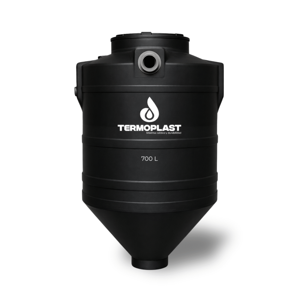Tanque de agua Termoplast de 700 litros color negro, fabricado en plástico resistente, aislado y duradero