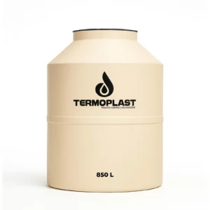 Tanque de agua Termoplast de 850 litros color Arena con logo impreso y tapa superior