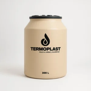 Tanque de agua Termoplast de 300 litros color azul con tapa hermética