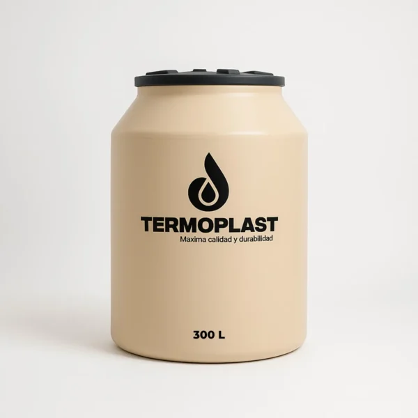Tanque de agua Termoplast de 300 litros color azul con tapa hermética